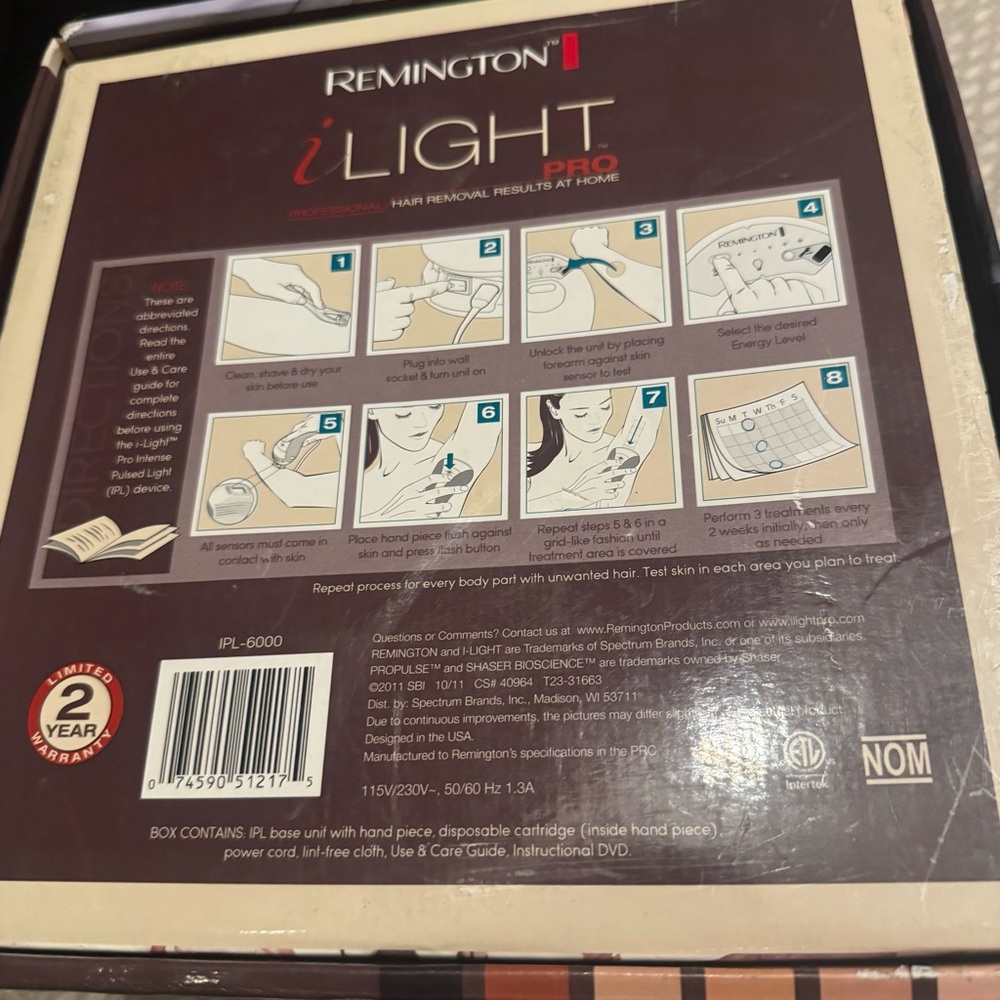 Remington IPL6000 i-LIGHT Pro
Professional IPL Laser Hair Removal
*Open Box NEW - Picture 6 of 7